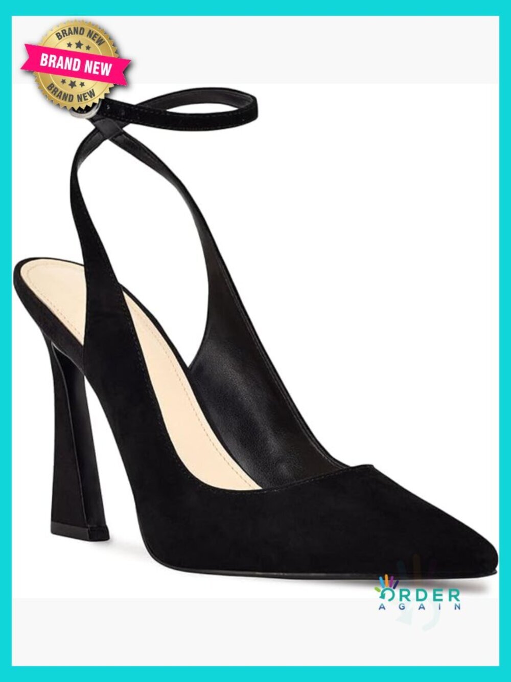 Pointed Toe Slingback Pumps High Heel Flared Heel Wedding Dress Shoes Women